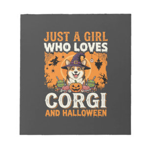 Corgi Halloween Heksenmeisje Vintage Horror Notitieblok