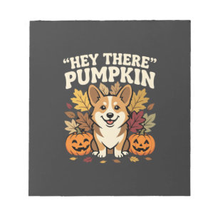Corgi Halloween Hey There Pompoen Design Notitieblok