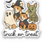 Corgi Halloween kostuum Sticker (Voorkant)