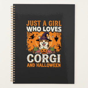 Corgi Halloween Sorcière Fille Horreur Vintage