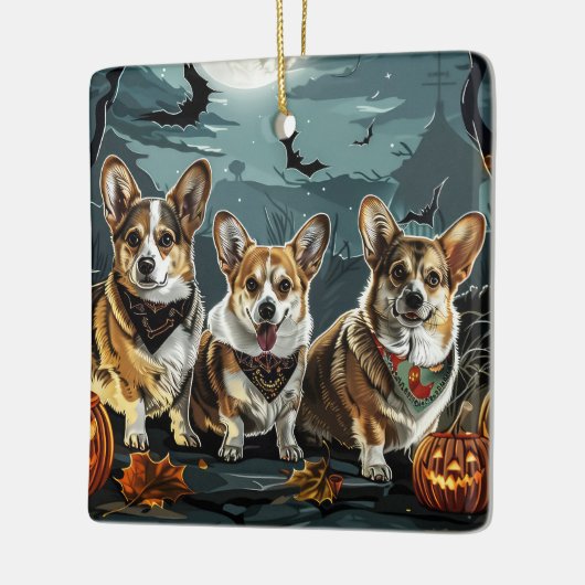 Corgi Halloween Spooky Keramisch Ornament (Links)