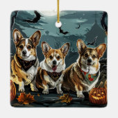 Corgi Halloween Spooky Keramisch Ornament (Achterkant)