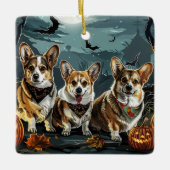 Corgi Halloween Spooky Keramisch Ornament (Voorkant)