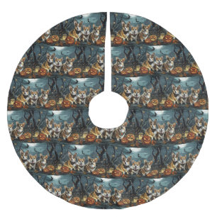 Corgi Halloween Spooky Kerstboom Rok