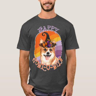 Corgi Happy HowlOWeenFunny Halloween Hondenliefheb T-shirt