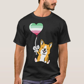 Corgi Heart Balloon Abrosexuele Pride Premium T-Sh T-shirt