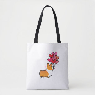 Corgi Heart Balloons Bag Tote Bag