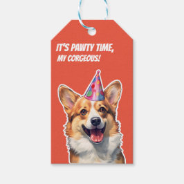 Corgi Het is Verjaardagsfeest tijd mijn corgeous Cadeaulabel