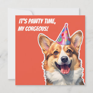 Corgi Het is Verjaardagsfeest tijd mijn corgeous Kaart