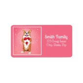 Corgi Holding A Heart Etiket (Voorkant)