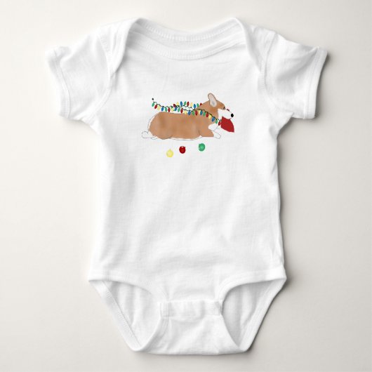 Corgi Holiday Baby Bodysuit (Voorkant)
