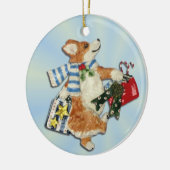Corgi Holiday Shopper Ornament (Links)