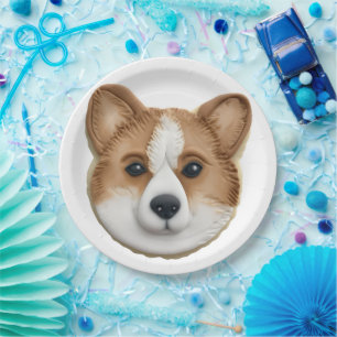 Corgi Hond 3D Geïnspireerd Papieren Bordje