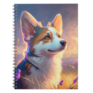 Corgi Hond Dier Portret Schilderij Pet Karakter Notitieboek