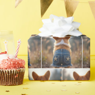 Corgi Hond Dragen Denim Shorts Cadeaupapier