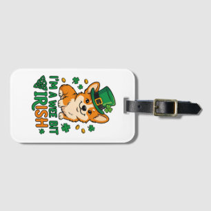Corgi Hond "Een Beetje Iers" Grappige St. Patrick' Bagagelabel