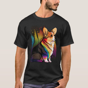 Corgi Hond Gay Pride LGBT Regenboog Vlag op Welsh T-shirt