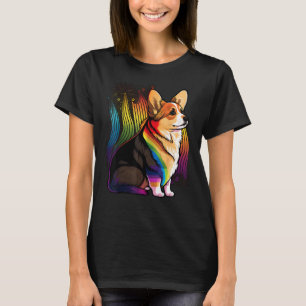 Corgi-hond Gay Pride LGBT-regenboogvlag op Welsh C T-shirt