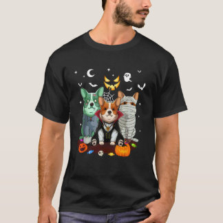 Corgi Hond Geest Heks Pompoen Halloween Kostuum Do T-shirt