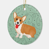 corgi hond keramisch ornament (Links)