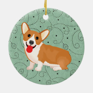 corgi hond keramisch ornament