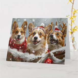Corgi Hond Kerstfeest Kaart