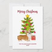 Corgi Hond Kerstkaart (Voorkant)