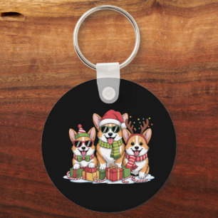 Corgi Hond Kerstmis Moeder Hond Liefhebber Kerstca Sleutelhanger