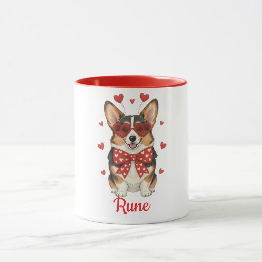 Corgi hond koffiemok gelukkige Valentijnsdag 2026 Mok (Midden)