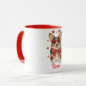 Corgi hond koffiemok gelukkige Valentijnsdag 2026 Mok (Voorkant links)