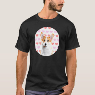 Corgi Hond Liefhart Patroon Roze Rood Schattig Hui T-shirt
