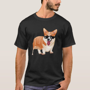 Corgi-hond meme met bril t-shirt