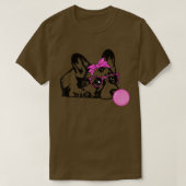 Corgi-hond met een bellengombril t-shirt (Design voorkant)