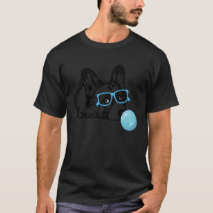 Corgi hond met met kauwgom bril Corgi T-shirt