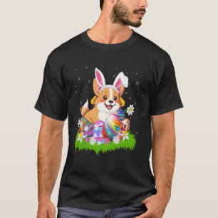 Corgi hond paaseieren jacht konijn oor Pasen zonda T-shirt