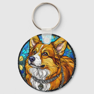 Corgi Hond Portret Sleutelhanger