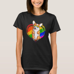 Corgi Hond Regenboog Hart Huisdier Gay Pride Lgbt T-shirt