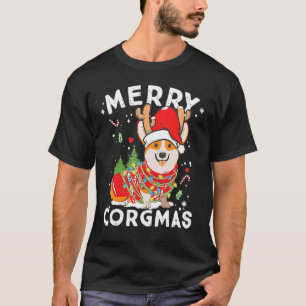 Corgi Hond Rendier Prettig Corgmas Kerstman Corgi  T-shirt
