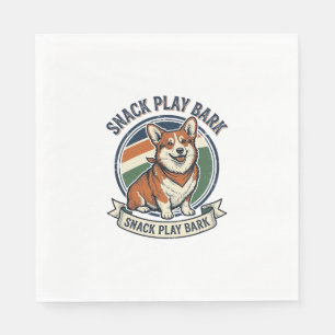 Corgi Hond Shirt Grappige Vintage Gravure Huisdier Servet