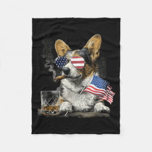 Corgi Hond Vader Patriottische Amerikaanse Vlag Vi Fleece Deken
