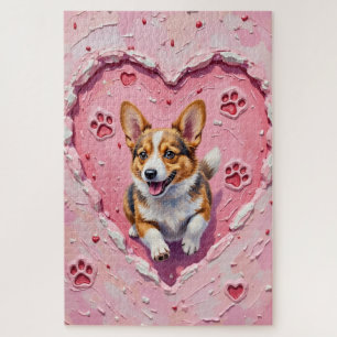 Corgi Hond Valentijnsdag Hart Koekje Run Legpuzzel
