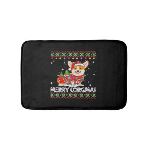 Corgi Hond Vrolijke Corgmas Kerstman Corgi Lelijke Badmat