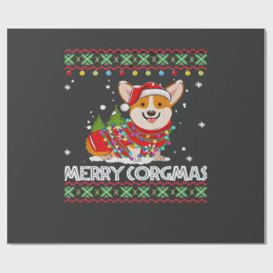 Corgi Hond Vrolijke Corgmas Kerstman Corgi Lelijke Cadeaupapier