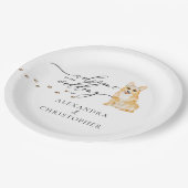 Corgi Hond Welkom op bruiloft set Papieren Bordje (Gekanteld)