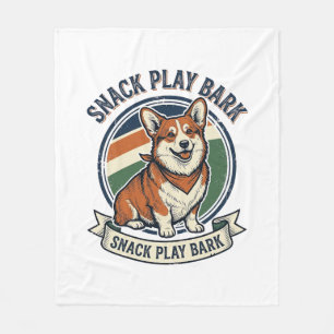 Corgi honden shirt grappige vintage gravure huisdi fleece deken