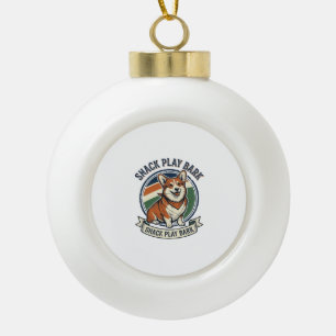 Corgi honden shirt grappige vintage gravure huisdi keramische bal ornament