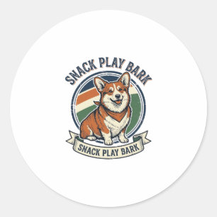 Corgi honden shirt grappige vintage gravure huisdi ronde sticker