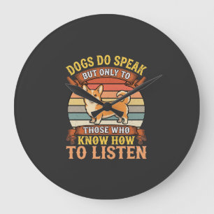 Corgi Honden Spreken Echt Vintage Quote Grote Klok