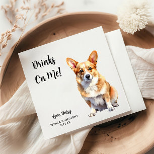 Corgi-hondenbruiloft servet