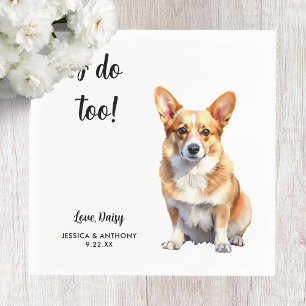 Corgi-hondenbruiloft servet